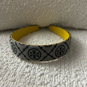 Tory Burch Women's T Monogram Wide Canvas Headband
